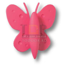 453032ST10 Ручка кнопка детская, бабочка малиновая 32 мм