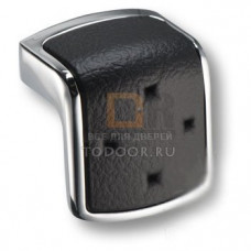 475032MP02ST04 Ручка кнопка модерн, глянцевый хром с черной вставкой