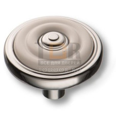 476025MP02ST01 Ручка кнопка современная классика с белой вставкой, глянцевый хром