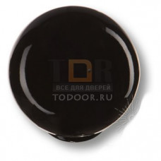 626NE2 Ручка кнопка детская коллекция , выполнена в форме шара, цвет черный глянцевый