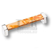 672NAX Ручка скоба, пластик оранжевый 128 мм
