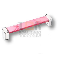 672RSX Ручка скоба, пластик розовый 128 мм