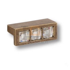 7165.0045.002 Ручка кнопка с кристаллами Swarovski эксклюзивная коллекция, старая бронза 32 мм