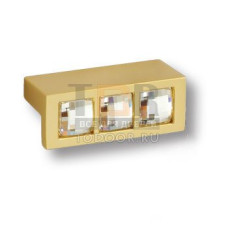 7165.0045.027 Ручка кнопка с кристаллами Swarovski эксклюзивная коллекция, матовое золото 32 мм