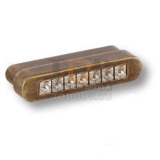 7166.0044.002 Ручка кнопка с кристаллами Swarovski эксклюзивная коллекция, старая бронза 32 мм