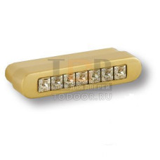 7166.0044.027 Ручка кнопка с кристаллами Swarovski эксклюзивная коллекция, матовое золото 32 мм