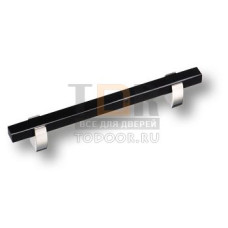 765-128-Chrome-Black Ручка скоба, глянцевый хром с чёрной вставкой 128 мм