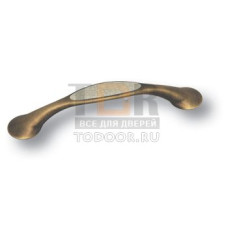 9821-805 Ручка скоба керамика с серой "паутинкой", античная бронза 128 мм