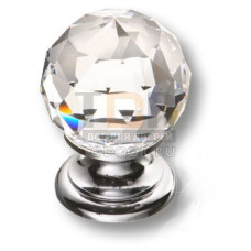 9932-400 Ручка кнопка с кристаллом Swarovski эксклюзивная коллекция, глянцевый хром
