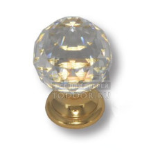 9933-100 Ручка кнопка с кристаллом Swarovski эксклюзивная коллекция, глянцевое золото
