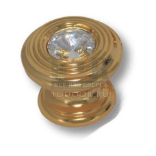 9952-100 Ручка кнопка с кристаллом Swarovski эксклюзивная коллекция, глянцевое золото