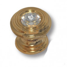 9953-100 Ручка кнопка с кристаллом Swarovski эксклюзивная коллекция, глянцевое золото