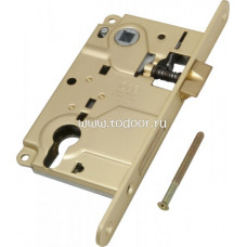 B01025.50.23 Замок межкомнатный (box) под цилиндр 1ригель + защёлка AGB CENTRO (матовое золото)