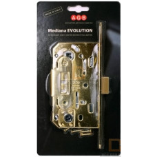B01102.50.12.567 Замок межкомнатный (BOX) WC AGB MEDIANA EVOLUTION (ант. бронза) + отв. планка