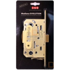 B01102.50.23.567 Замок межкомнатный (BOX) WC AGB MEDIANA EVOLUTION (мат. золото) + отв. планка