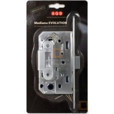 B01102.50.34.567 Замок межкомнатный (BOX) WC AGB MEDIANA EVOLUTION (мат. хром) + отв. планка