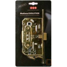 B01103.50.03.567 Замок межкомнатный (BOX) под цилиндр AGB MEDIANA EVOLUTION (золото) + отв. планка
