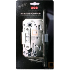 B01103.50.06.567 Замок межкомнатный (BOX) под цилиндр AGB MEDIANA EVOLUTION (хром) + отв. планка