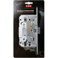 B01103.50.34.567 Замок межкомнатный (BOX) под цилиндр AGB MEDIANA EVOLUTION (мат. хром) + отв. пл.