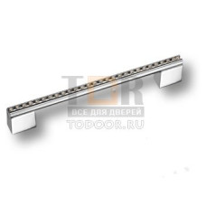 BR-201-T-320 mm Ручка скоба с кристаллами, эксклюзивная коллекция, глянцевый хром 320 мм