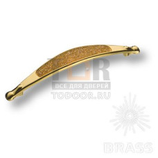 CAMILLA+SW/O+O Ручка скоба c золотыми кристаллами Swarovski, цвет покрытия- золото 128 мм
