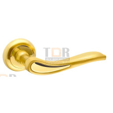Дверная ручка на круглой розетке Lira ZM SG/GP-4
