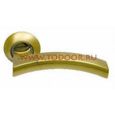 Дверная ручка на круглом основании SILLUR 132 S.GOLD/P.GOLD золото матовое/золото