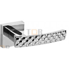 Дверная ручка на квадратной розетке FUARO CRYSTAL STAR DM CP-8 хром
