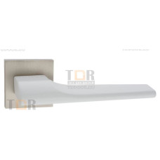 Дверная ручка на квадратном основании ORO&ORO 925-13 WHITE/MSN белый / никель супер матовый