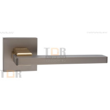 Дверная ручка на квадратном основании ORO&ORO 927-13 Titanium/GP титаниум / латунь блестящая