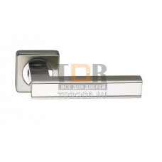 Дверная ручка на квадратном основании SILLUR C159 S.CHROME/P.CHROME матовый хром / хром