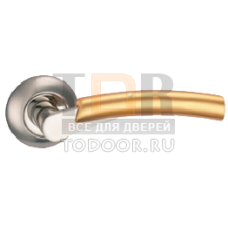 Дверная ручка RENZ "Бари" матовая античная бронза / золото DH 45-08 MAB/GP