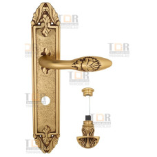 Дверная ручка Venezia "CASANOVA" WC-4 на планке PL90 французское золото + коричневый Дверная ручка Venezia "CASANOVA" WC-4 на планке PL90 французское золото + коричневый