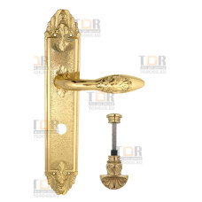 Дверная ручка Venezia "CASANOVA" WC-4 на планке PL90 полированная латунь Дверная ручка Venezia "CASANOVA" WC-4 на планке PL90 полированная латунь