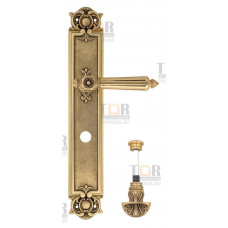 Дверная ручка Venezia "CASTELLO" WC-4 на планке PL97 французское золото + коричневый Дверная ручка Venezia "CASTELLO" WC-4 на планке PL97 французское золото + коричневый