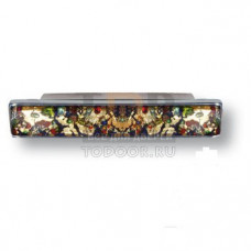 EF269607 Ручка скоба эксклюзивная коллекция разноцветное муранское стекло , глянцевый хром 96 мм