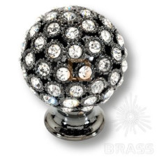 MOB 472 26 SWA CF Ручка кнопка с кристаллами Swarovski, эксклюзивная коллекция, цвет - черный