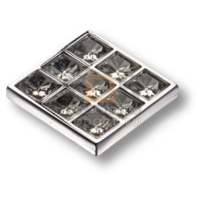 MT8138B-40 Ручка кнопка с кристаллами эксклюзивная коллекция, глянцевый хром