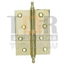 Петля дверная разборная стальная 100*75*25 RENZ R 100 CH правая декоративный колпачок SB мат. золото