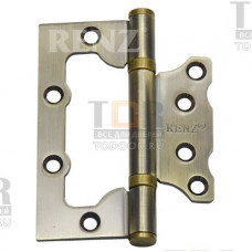 Петля дверная универсальная стальная без врезки 100*75*25 RENZ 100-2BB FH AB античная бронза