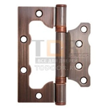 Петля дверная универсальная стальная без врезки 100*75*25 RENZ 100-2BB FH АС медь