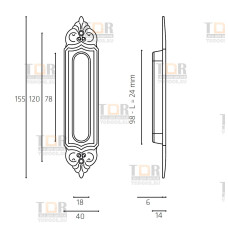 Ручка для раздвижной двери Venezia U122 DECOR античная бронза (1шт.)