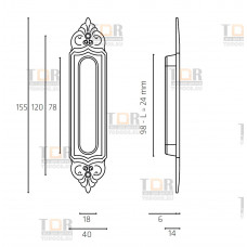 Ручка для раздвижной двери Venezia U122 DECOR французское золото + коричневый (1шт.)
