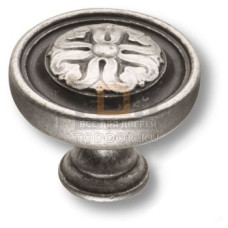 Small knob flower 16 Ручка кнопка современная классика, античное серебро