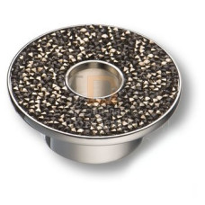 STONE32/CP-SW/A Ручка кнопка c серебряными кристаллами Swarovski, цвет покрытия - хром 32 мм