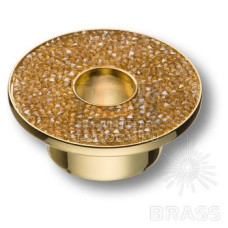 STONE32/O-SW/O Ручка кнопка c золотыми кристаллами Swarovski, цвет покрытия - глянцевое золото
