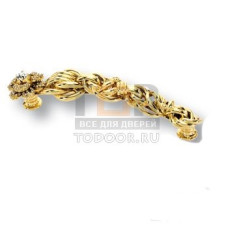 TU 128 PSWA 19 Ручка скоба с кристаллами Swarovski, эксклюзивная коллекция, глянцевое золото 128